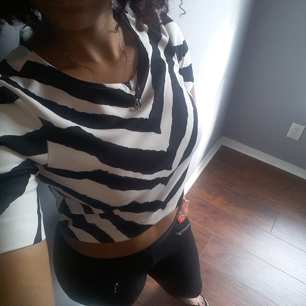 Zebra stripe crop top